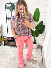 Load image into Gallery viewer, High Rise Cargo Straight Judy Blue Jeans in Pink