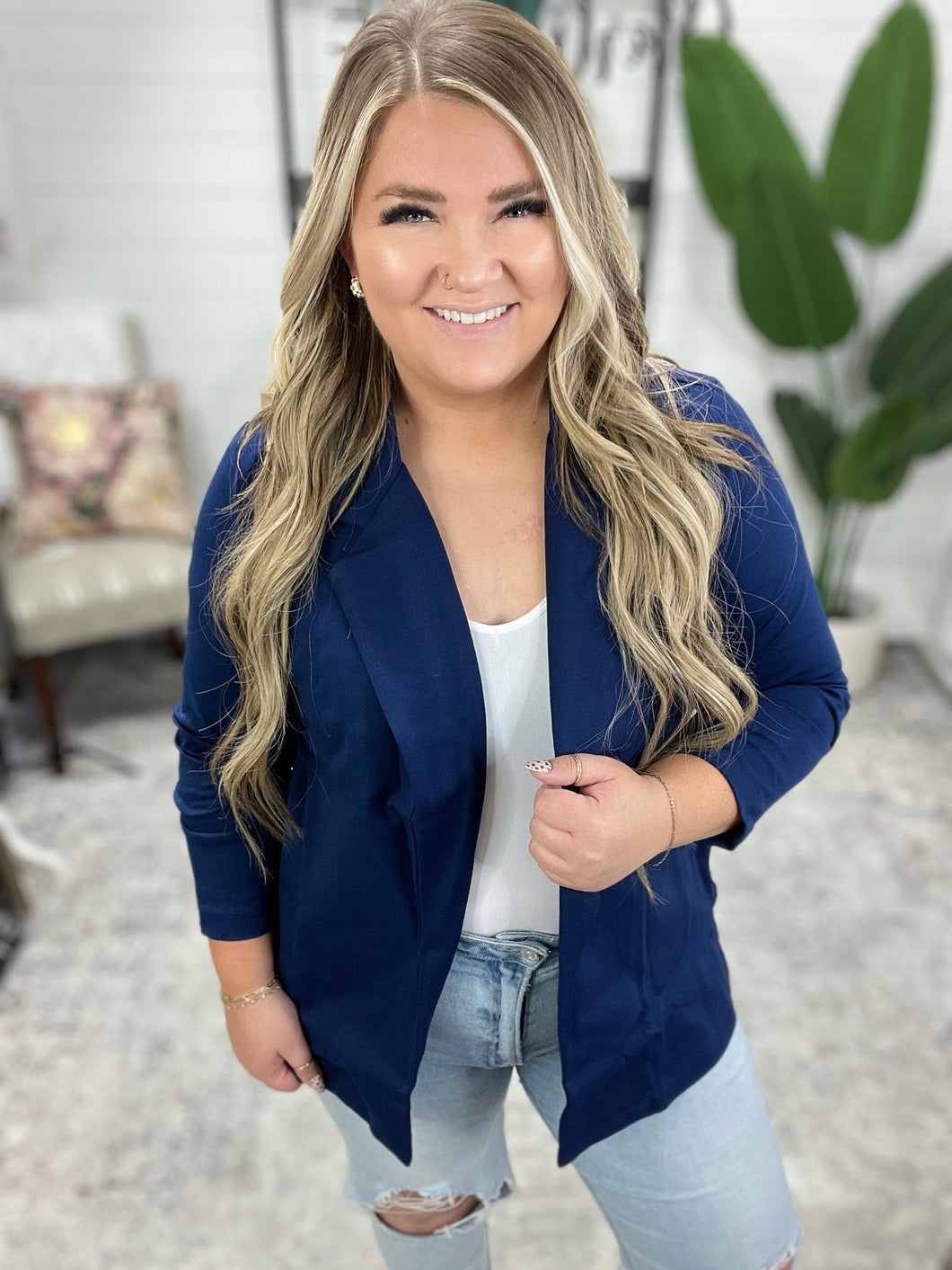 Magic 3/4 Blazer in Navy