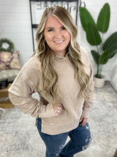 Load image into Gallery viewer, Essential Luxe Corded Hoodie in Light Mocha