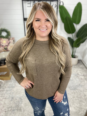Casual Tuesday Ribbed Knit Sweater in Mocha