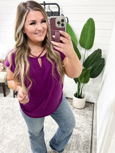 Load image into Gallery viewer, Criss Cross Front Top In Vibrant Violet