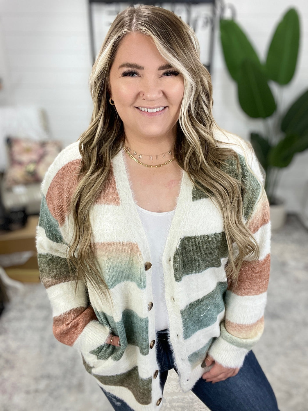 Ombre Feelings Striped Cardigan