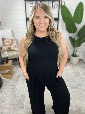 Hilary Wide Leg Jumpsuit in Black