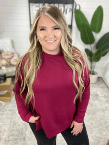 Relaxed Scuba Pullover in Cabernet