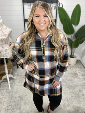 Make it Right Plaid Shirt Dress
