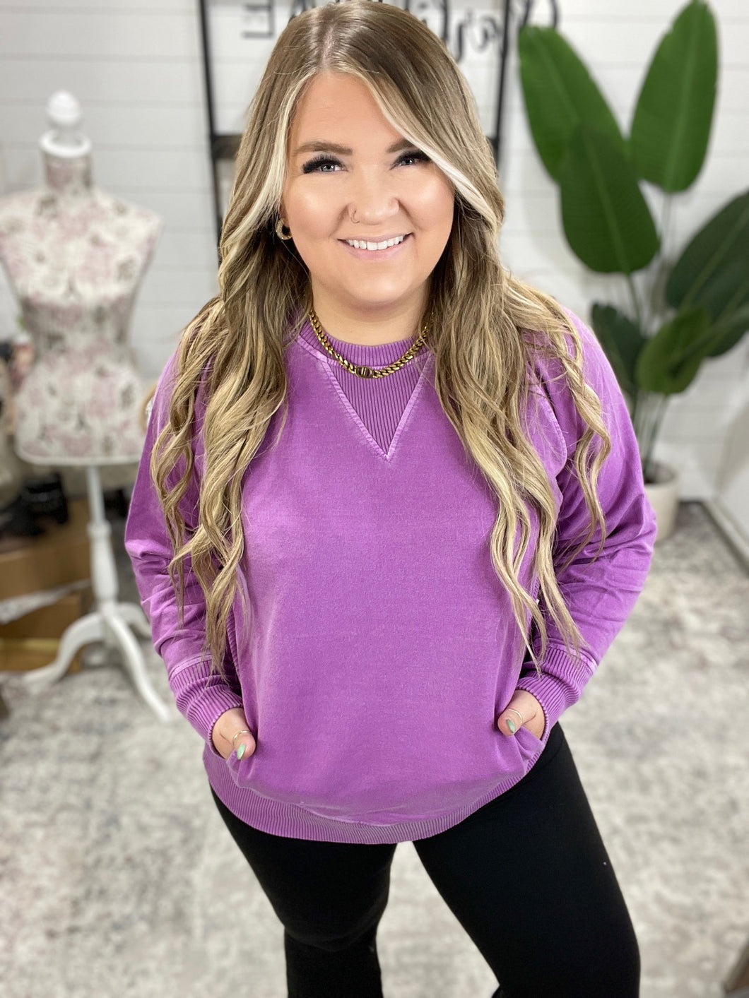 Hands Down Favorite Sweatshirt in Light Plum