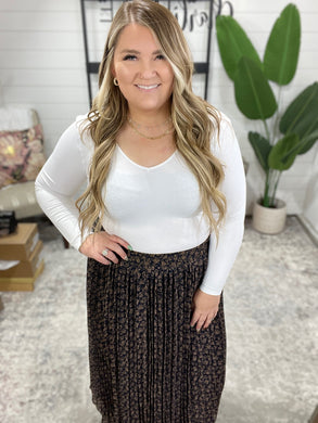 Just What You Wanted Floral Print Pleated Skirt