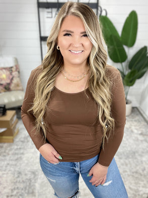 Bring in the Basics Seamless Reversible V-Neck Coffee