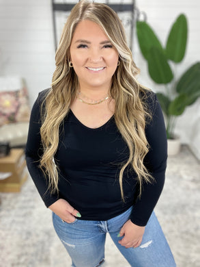 Bring in the Basics Seamless Reversible V-Neck Black