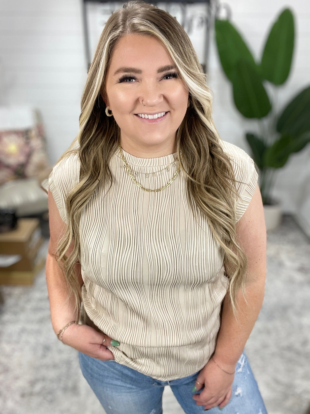 Flow With Me Embossed Top