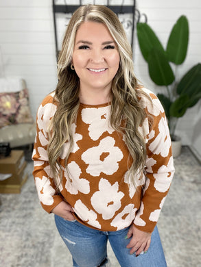 Patches of Flowers Floral Sweater