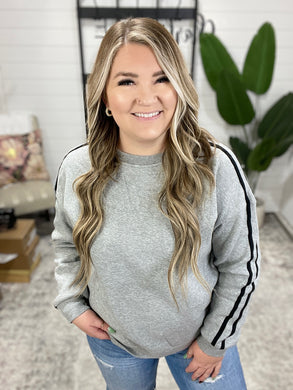 Don't Get Stuck Stripe Detail Sweatshirt