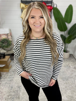 Obviously Mine Striped Oversized Top