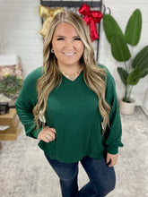 Load image into Gallery viewer, Good Things Are Coming V-Neck Top in Green