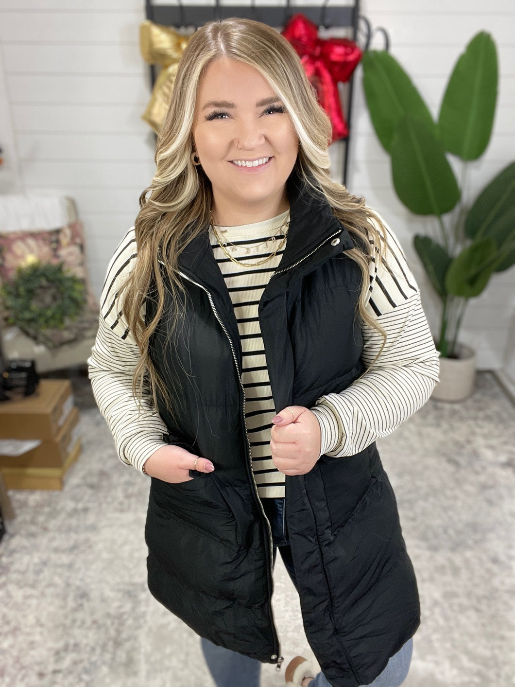 Cold and Calculated Longline Puffer Vest