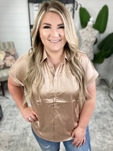 Load image into Gallery viewer, Never Have I Ever Button Down Blouse in Champagne