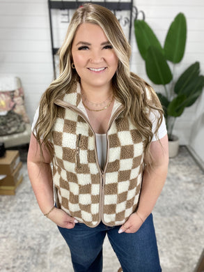 Check it Out Checkered Fleece Vest