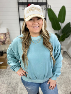 Beyond the Basics Pullover in Blue Grey