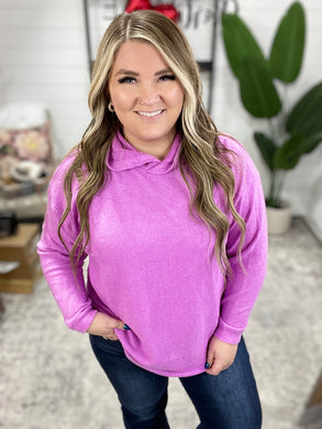My Favorite Hooded Pullover in Bright Mauve