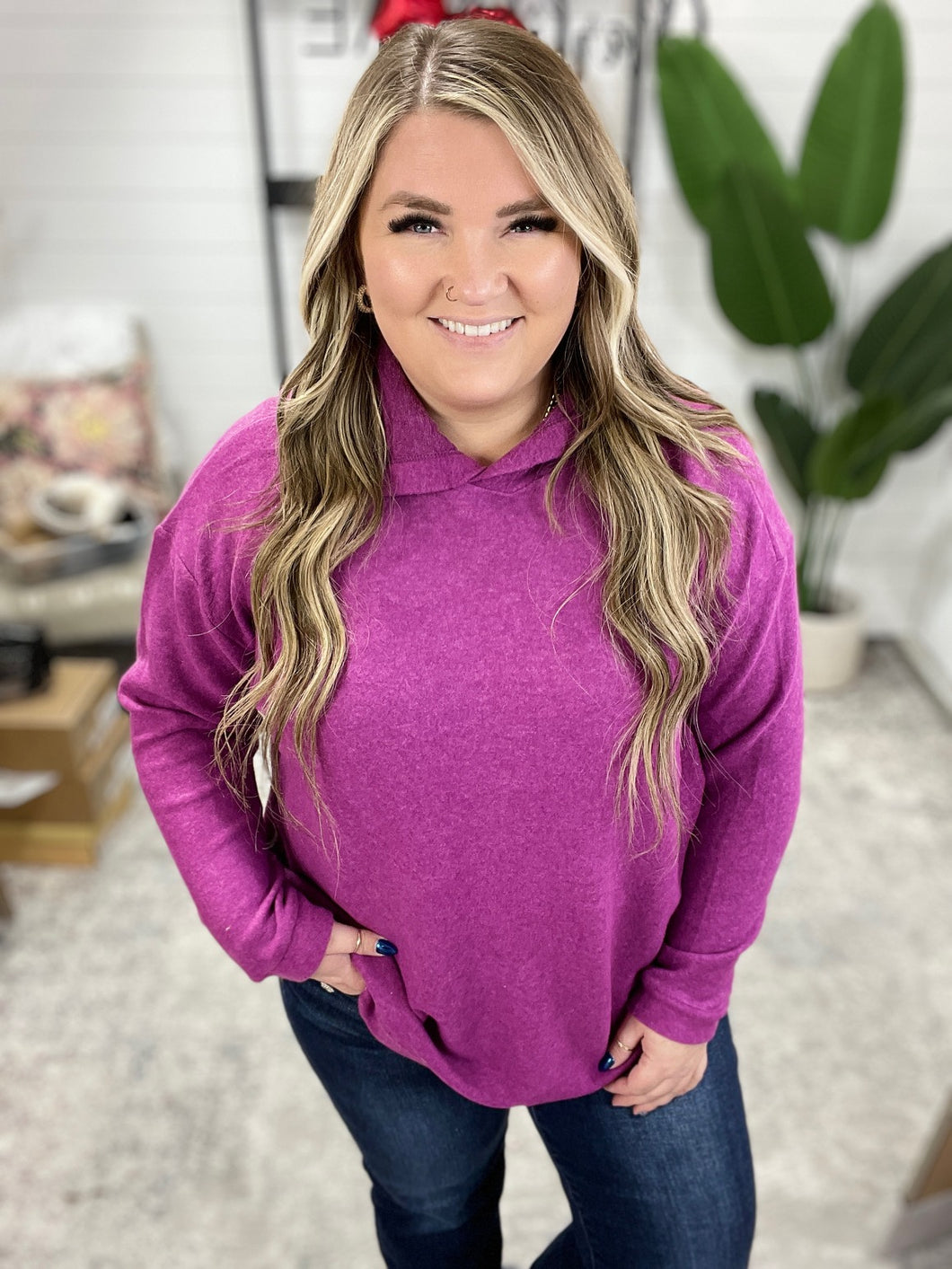 My Favorite Hooded Pullover in Light Plum