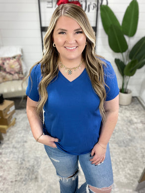 Cotton Short Sleeve V-Neck Tee