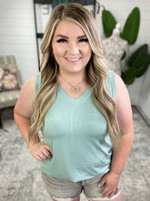 Load image into Gallery viewer, Trust Me V-Neck Tank in Dusty Green