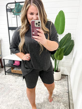 Load image into Gallery viewer, Oversized Top &amp; Bike Shorts Set In Charcoal