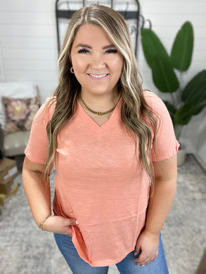 I Don't Have to Choose V-Neck Tee in Apricot Ice
