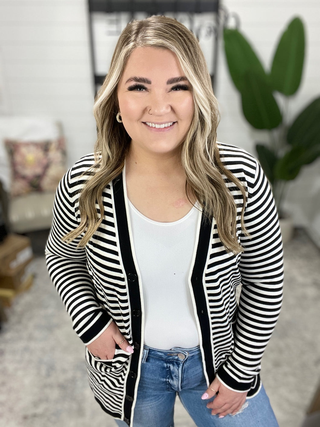 Finagle Your Way Striped Cardigan