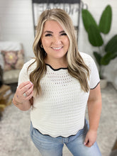 Load image into Gallery viewer, Pinkies Up Knit Top in White