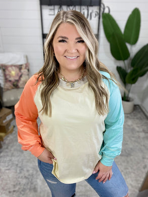 Color Me Confused Color Block Top