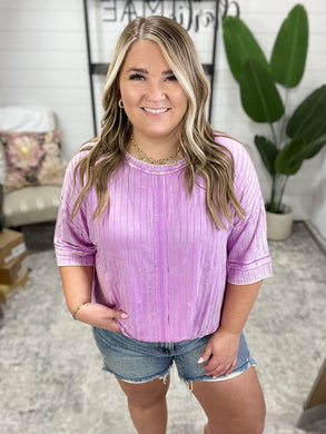 Loosely Speaking Oversized Basic Top in Mauve