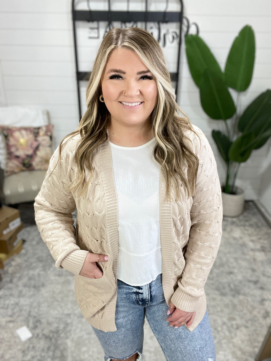 Laugh Airily Cable Knit Cardigan