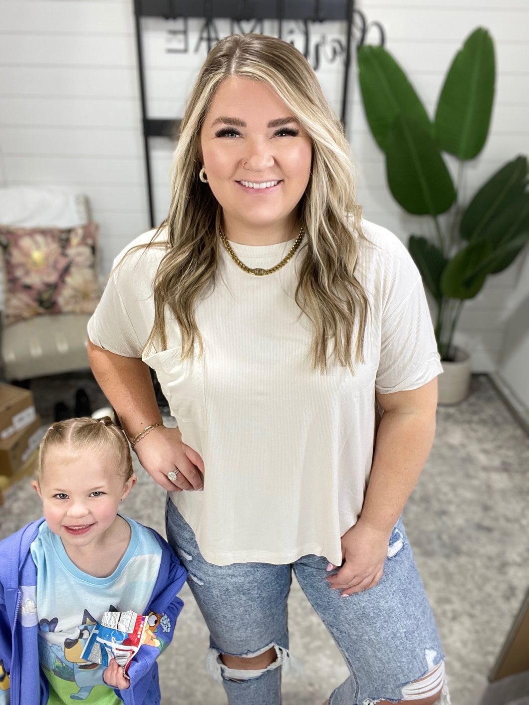 Bare Necessitee Relaxed Tee in Sand Beige