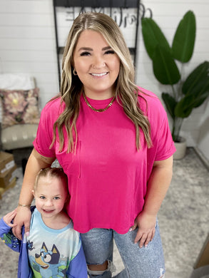 Bare Necessitee Relaxed Tee in Hot Pink