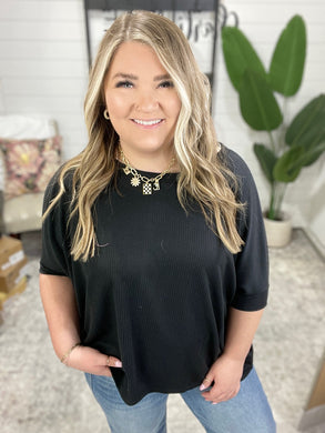 Minimal Muse Batwing Tee in Black