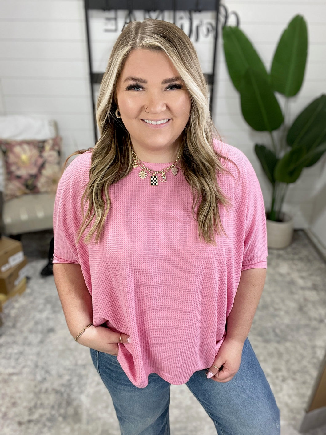 Minimal Muse Batwing Tee in Blossom Pink