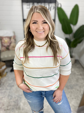 Normal Volume Striped Sweater