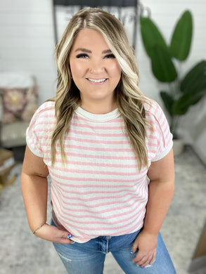 Chic Streak Dolman Sleeve Top in pink