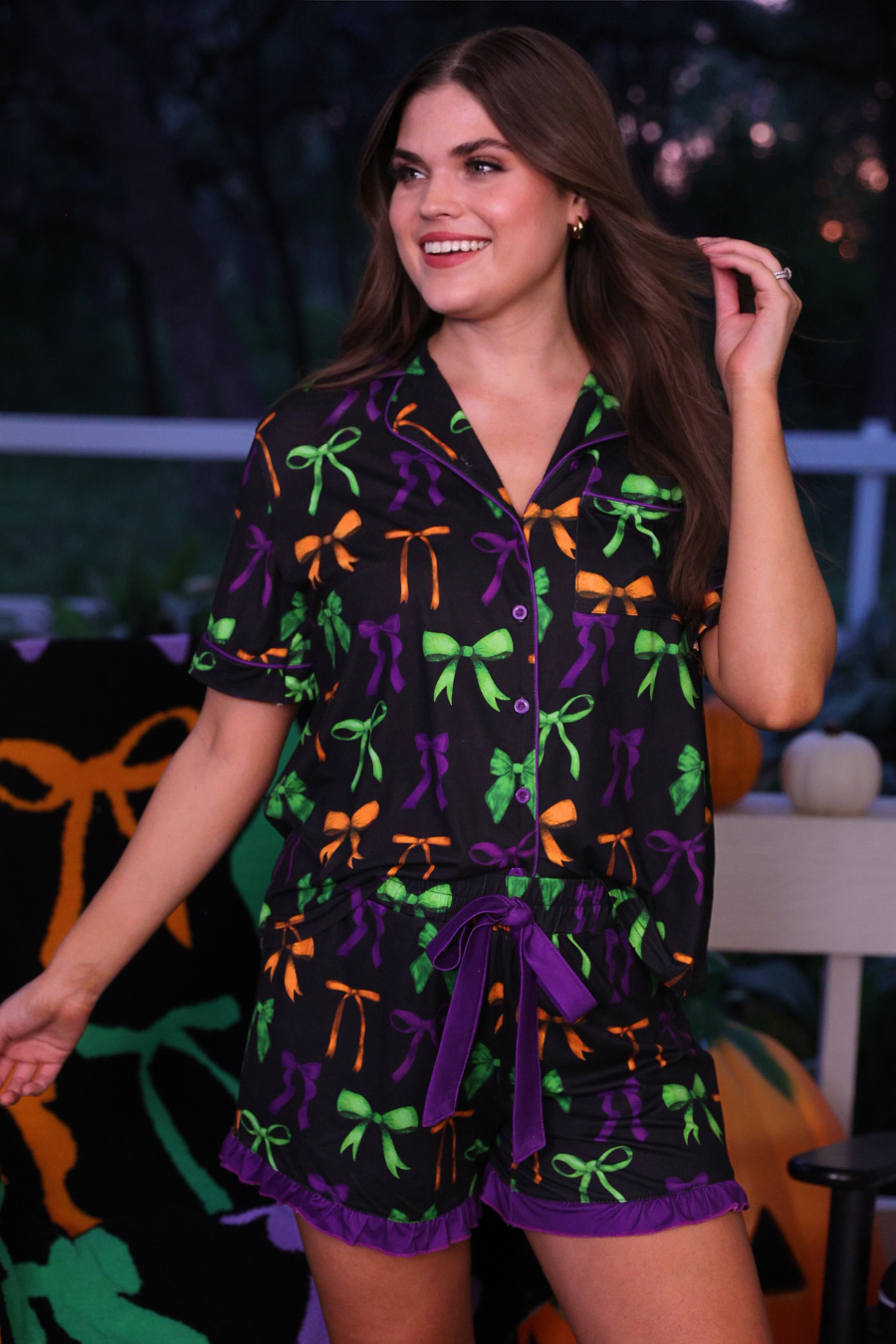 Bow Bewitched Ruffle Pajama Set