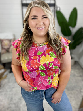 Garden Giggles Flutter Sleeve Top