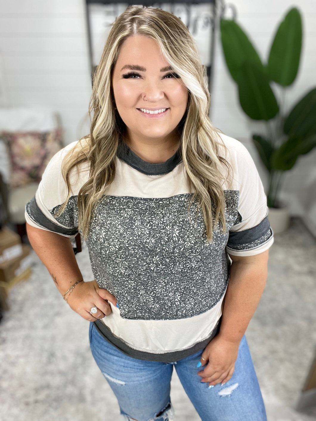 Patch Me If You Can Drop Shoulder Top