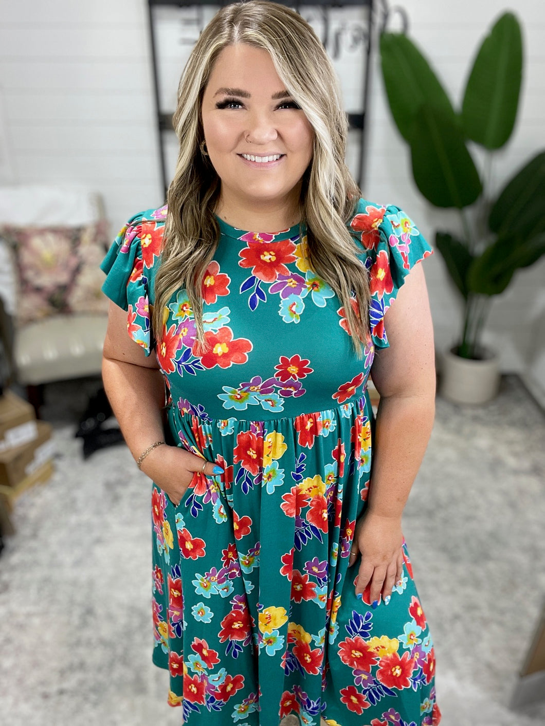 Daisy Me Rollin' Flutter Sleeve Dress