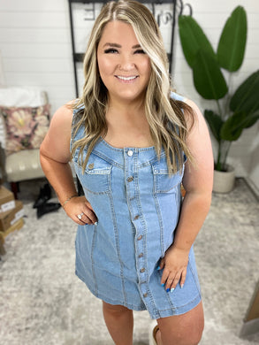 Most Surreal Button Front Denim Dress