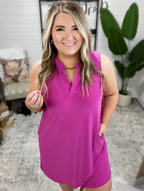 Lizzy Tank Dress in Magenta