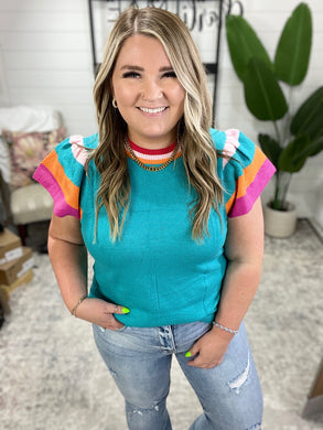 Perfect Playlist Color Block Sleeve Top