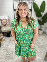 Load image into Gallery viewer, Chic Repeat V-Neck Dress in Multi-Color