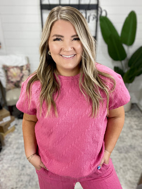 Can't Quit You Drop Shoulder Top in Magenta