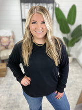 Load image into Gallery viewer, Corrine Ribbed Pullover Top - Black