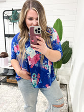 Load image into Gallery viewer, Essential Blouse in Royal and Pink Floral